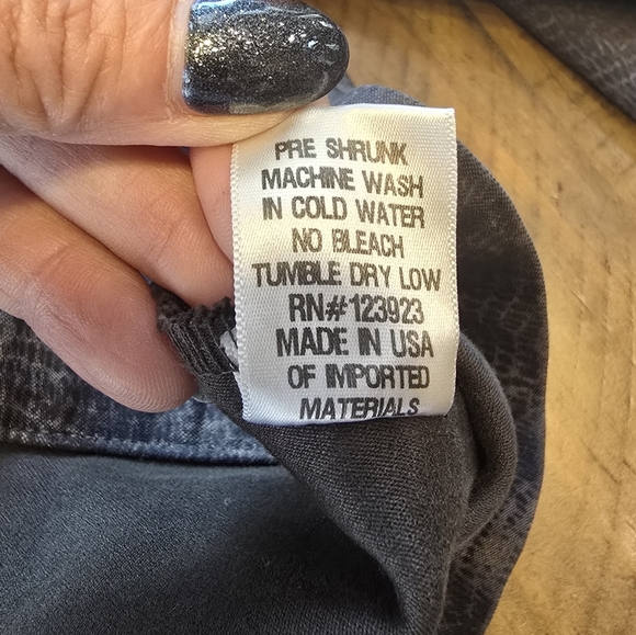 XCVI Black Gray Tan Snakeskin Print Zip Moto Jacket XL - Picture 9 of 10